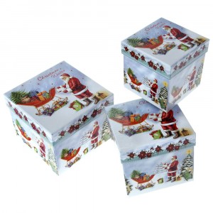 Картонени кутии “SNOW“, 3 бр., 15х15 см