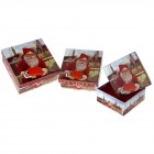 Картонени кутии Дядо Коледа и подарък червен фон, к-т от 3бр. 15Х15СМ