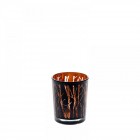 Стъклен светилник, черен/бронз, брези, S/3, 5,5СМ