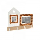 Дървена закачалка с рамка за снимки,декор,37х27 см