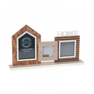 Фото рамка за 3 снимки,дърво декор,HOME,39х6х22 см