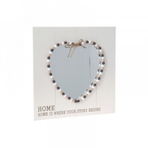 Огледало сърце,декор топчета,46х46 см