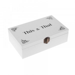 Кутия THIS & THAT,бяла,МДФ,12х20х6 см