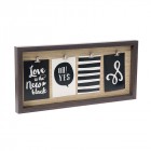 Фото рамка МДФ,за 4 снимки с клипс,релеф,тъмна,24х51 см