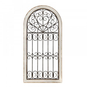 Декорация за стена,метал и дърво,прозорец,60х120 см
