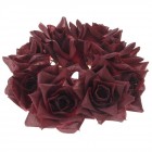 Венц от рози бордо, диаметър 20СМ