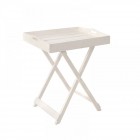 Дървена масичка за сервиране, бяла, 70Х50Х85СМ