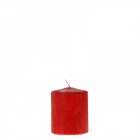 Свещ пилон, надрана, червена, 6х8 см