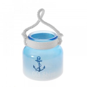 Свещник стъкло  море с дръжка въже Φ11Χ12CM