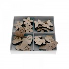 Дървени орнаменти микс 1, к-т 24 бр