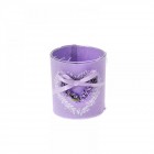 Свещник стъкло лилава сърце 8X9CM