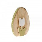 Дървена декорация яйце и лале 13Χ18