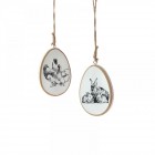 Дървени висящи орнаменти с принт, 10х8 см