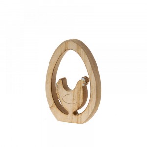 Дървена кокошка в яйце, 11,5х16 см