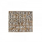 Дървени букви и цифри, 168 бр.