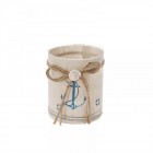 Стъклен свещник, котва, 8х10 см