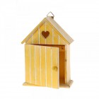 Дървена кутия за ключове, жълта, 12,5х17,5 см