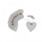 Хартиени сърца за закачване, бели, к-т 10 бр