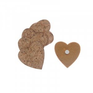 Коркови сърца за надписване, лепящи, к-т 6 бр