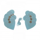 Хартиени сърца за закачване, сини, к-т 6 бр