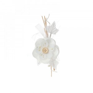 Бутониера, зебло, бяла, 14 см