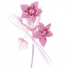 Бутониера, розова, 12 см