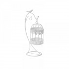  Метална клетка със стойка, пиле, бяла, 17х11х37 см