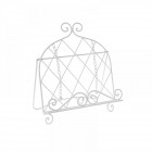 Метална стойка за списания, бяла, 32х8х36 см