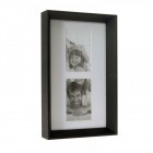Дървена рамка за две снимки, черна, 18х30 см