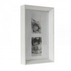 Дървена рамка за две снимки, бяла, 18х30 см