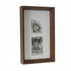 Дървена рамка за две снимки, т.кафява, 18х30 см