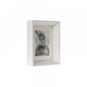 Дървена рамка за снимки, бяла, 13х18 см