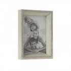 Дървена фото рамка, претрито сиво, 10х15 см