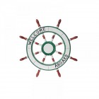 Дървен рул, бяло и зелено, 62 см