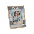 Дървена рамка за снимки, синьо-зелена, 22х27 см