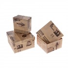 Картонена кутия, вестник,екрю, к-т 3 бр