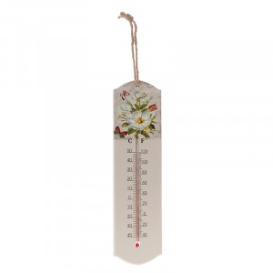 Дървен термометър, цвете, 27 см