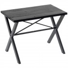 Дървена пейка, метални крака,черна, 57?32.5?46