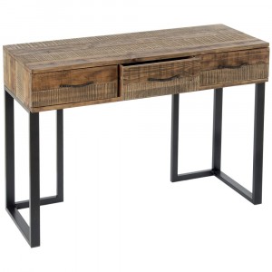 Дървено бюро с три чекмеджета, метални крака,112?38?81СМ