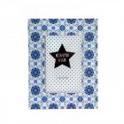 Рамка за снимки, сини цветя, 17х22 см