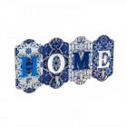 Закачалка за ключове, сини цветя, 40х18 см