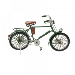 Декоративно ретро колело, зелено, 23х7х13 см