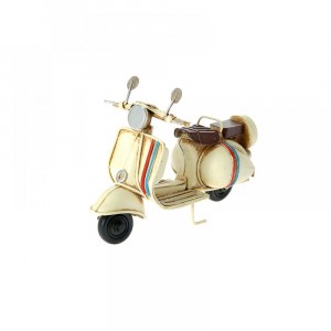Декоративен ретро скутер, бял, 11,5х5х7.5 см