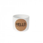 Керамична кашпа “HELLO“, бяла, 14х14х12.5 см