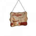 Метално висящо пано, COFFEE, 20х27 см