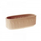 Керамична кашпа елипса, крем, 30.5х11х10 см