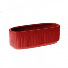 Керамична кашпа елипса, червена, 30.5х11х10 см