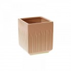 Керамична кашпа квадрат, крем, 14.5х14.5х16.5 см