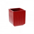 Керамична кашпа квадрат, червена, 14.5х14.5х16.5 см