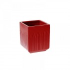 Керамична кашпа квадрат, червена, 11х11х13 см